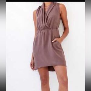 Wilfred purple faux wrap Mini Dress pockets xxs